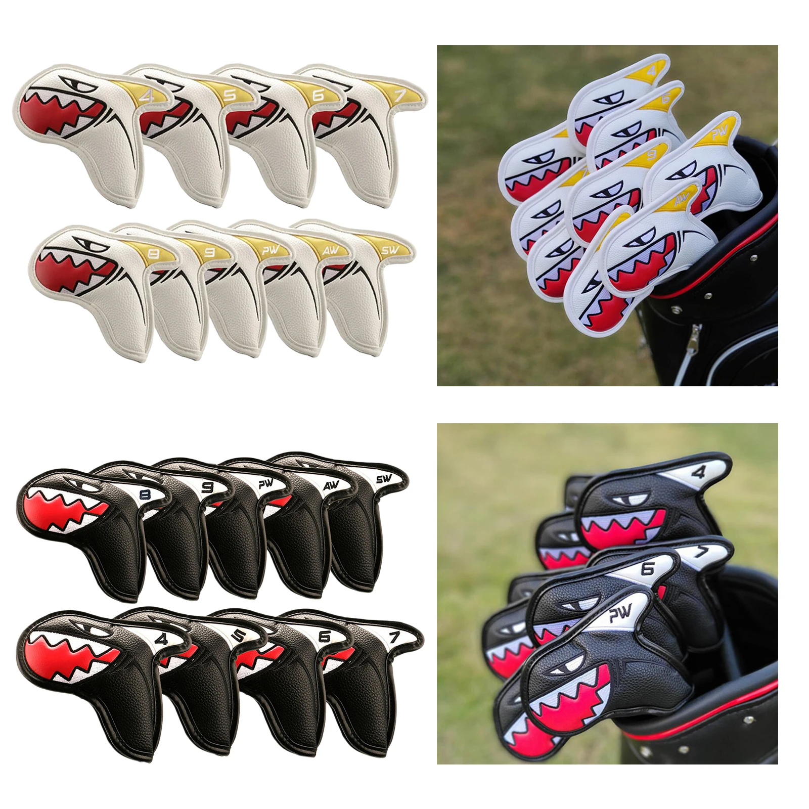

9 Pieces Universal Golf Iron Headcover 17.5x9cm Outdoor Travel Waterproof