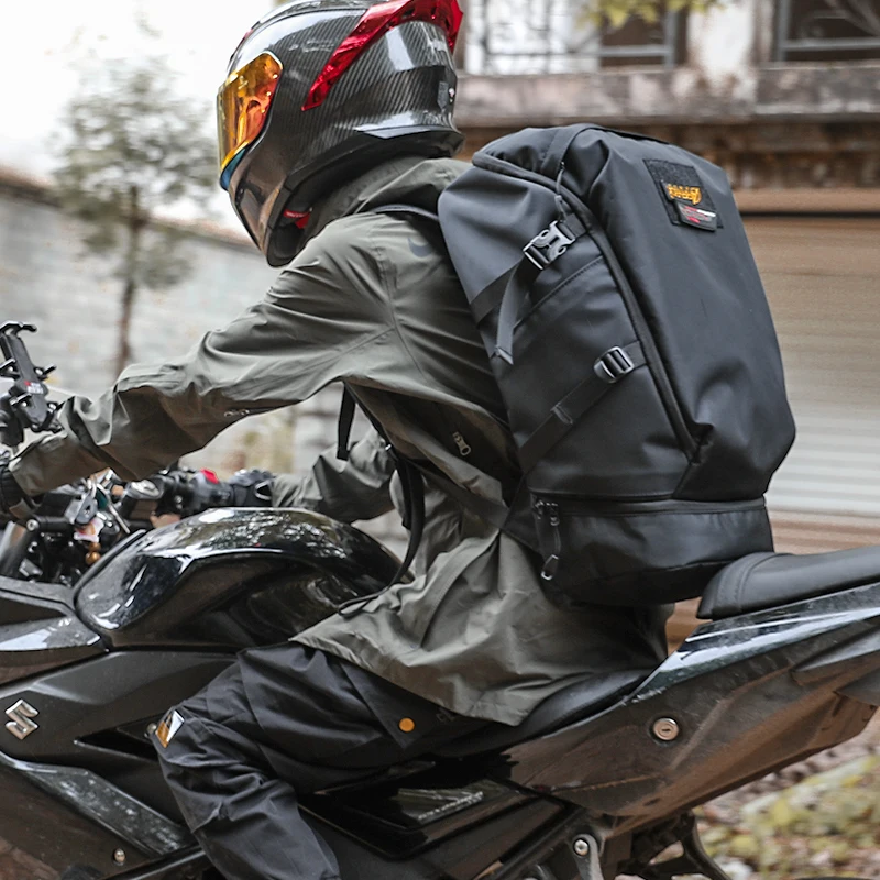 FYUZE Waterproof Motorcycle Backpack Capacity Rider Bag Multi-Functional Durable Motocross Bag for 15.6 inch Laptop Men