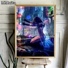 Полноразмерная Алмазная картина сделай сам с квадратными и круглыми стразами, японская самурайская женщина, алмазная вышивка, вышивка крестиком, 5D Декор PP5630