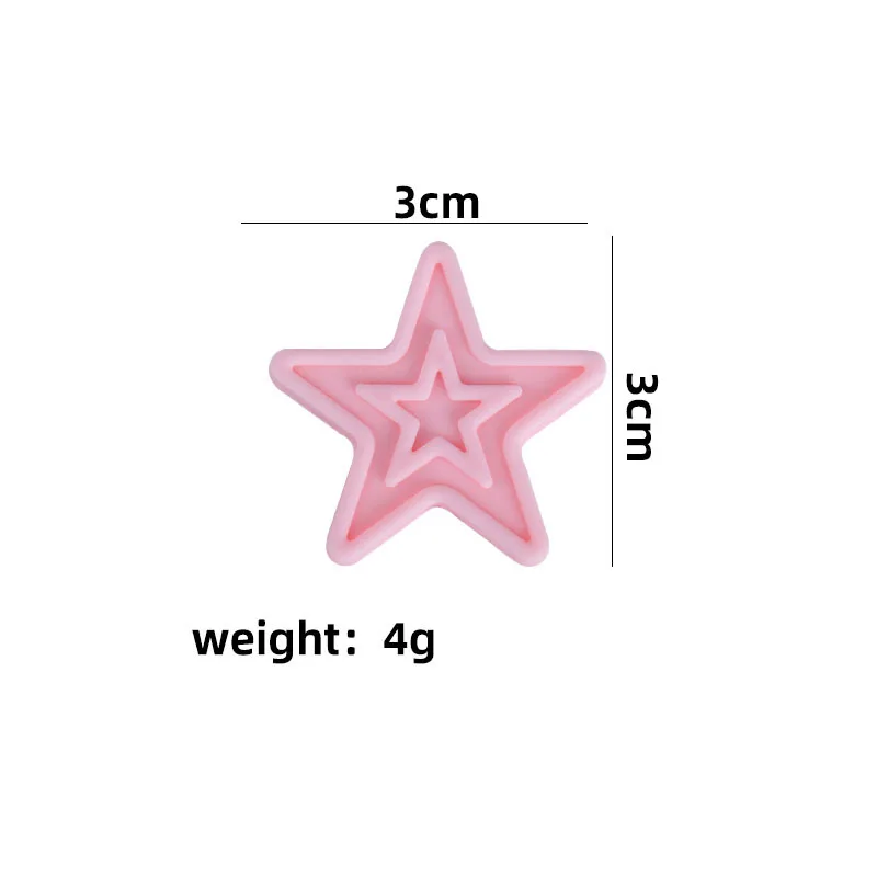 Coskiss-estrella de cinco puntas doble, 5 piezas, pentagrama de silicona sin BPA, collar de dentici&oacute;n para beb&eacute;, accesorios de pulsera de lactancia-5