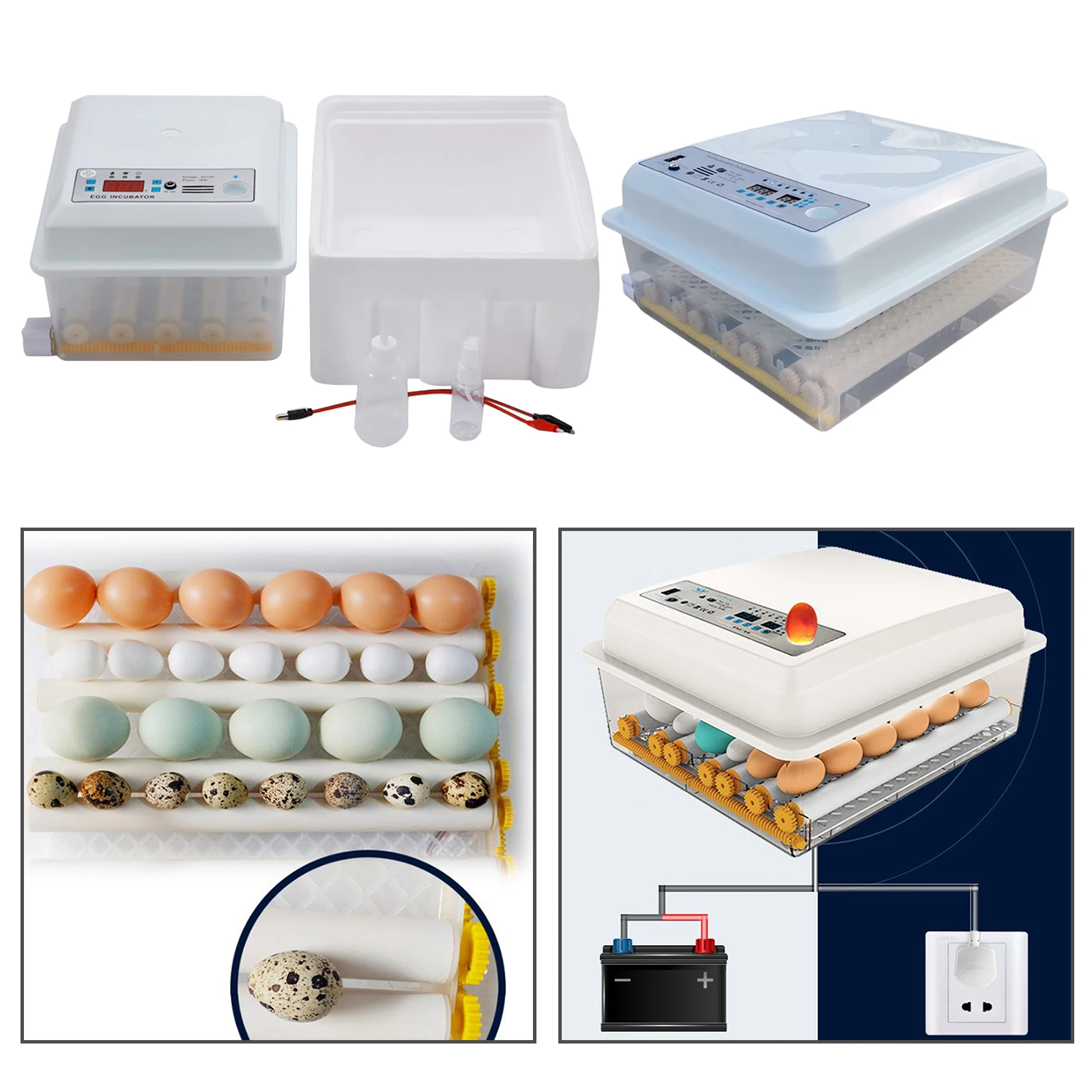 

16/36Digital Egg Incubator Hatcher Automatic Egg Turning for Chicken