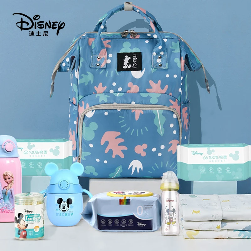 

Миниатюрный рюкзак Disney с Микки, женская сумка для мам с защитой от кражи, водонепроницаемая вместительная сумка на плечо с мультипликационн...