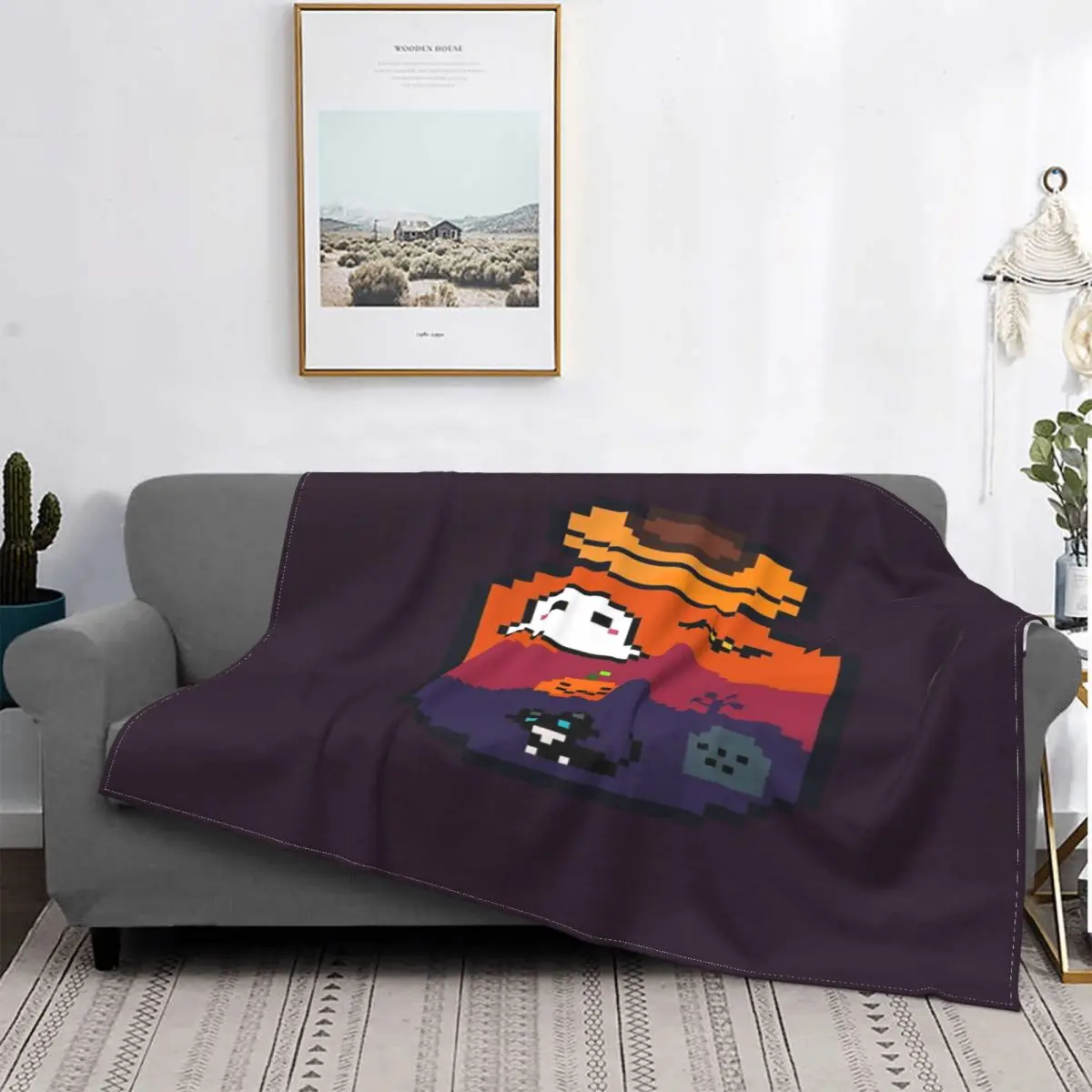 

Pixel Art-Manta de botella для Хэллоуина, colcha para cama a cuadros, manta de felpa de Anime, colcha de verano, 220x240