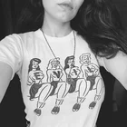 VIP HJN, четыре злых девушки, женская ретро-стильная скрепленная милая забавная футболка, хипстерские, гранж-топ