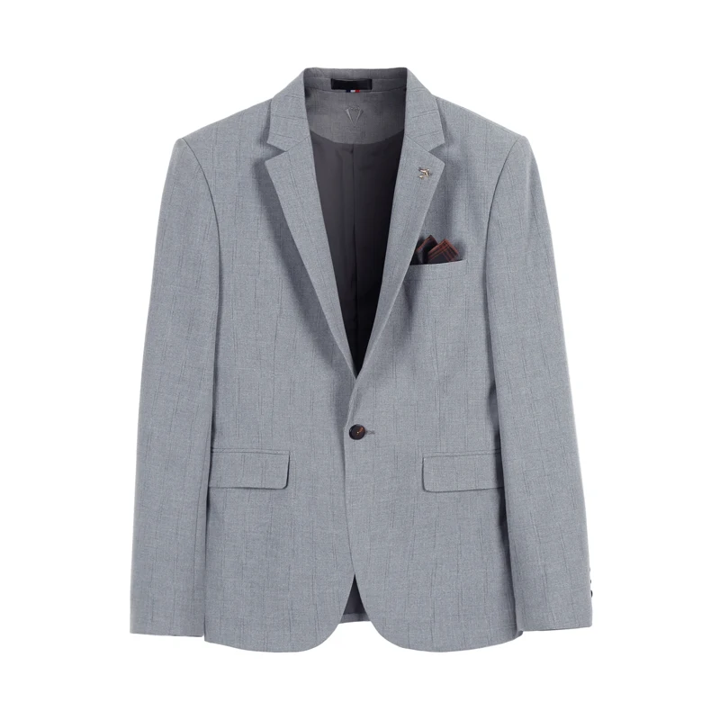 Men's business Suit korean slim Blazers Trousers stripe One Button New dress Asian size high quality man wedding suit | Мужская