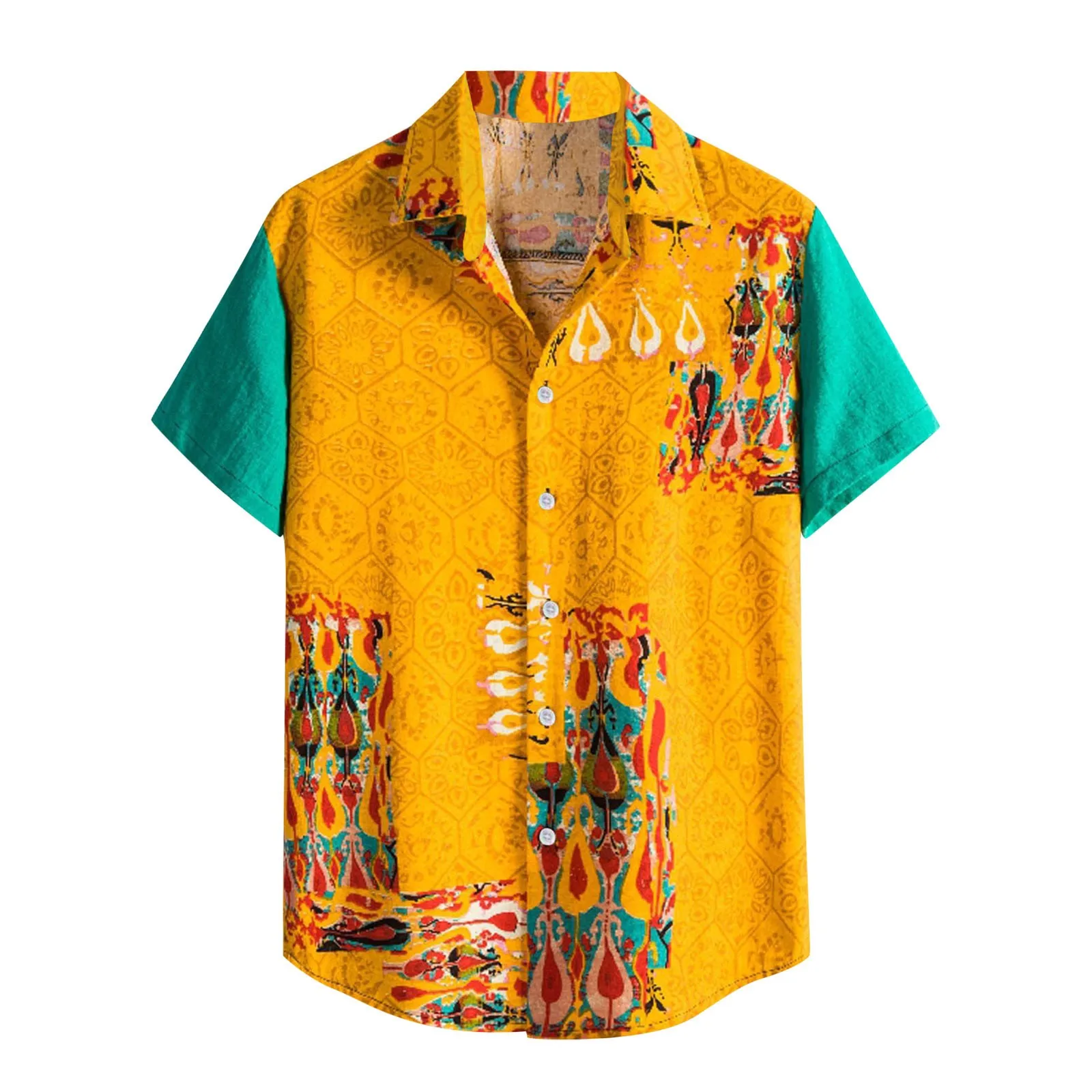 

Men Hawaiian Beach Shirts Summer Short Sleeve Vintage Print Tropical Aloha Shirts Holiday Vacation Clothing 2021 Chemise Homme