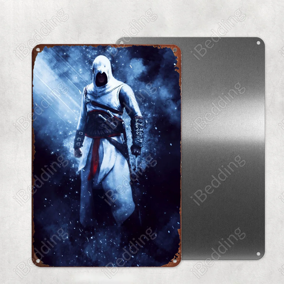 Винтажные металлические знаки Assassins Creed на заказ номерные размером 20 х0 см в стиле