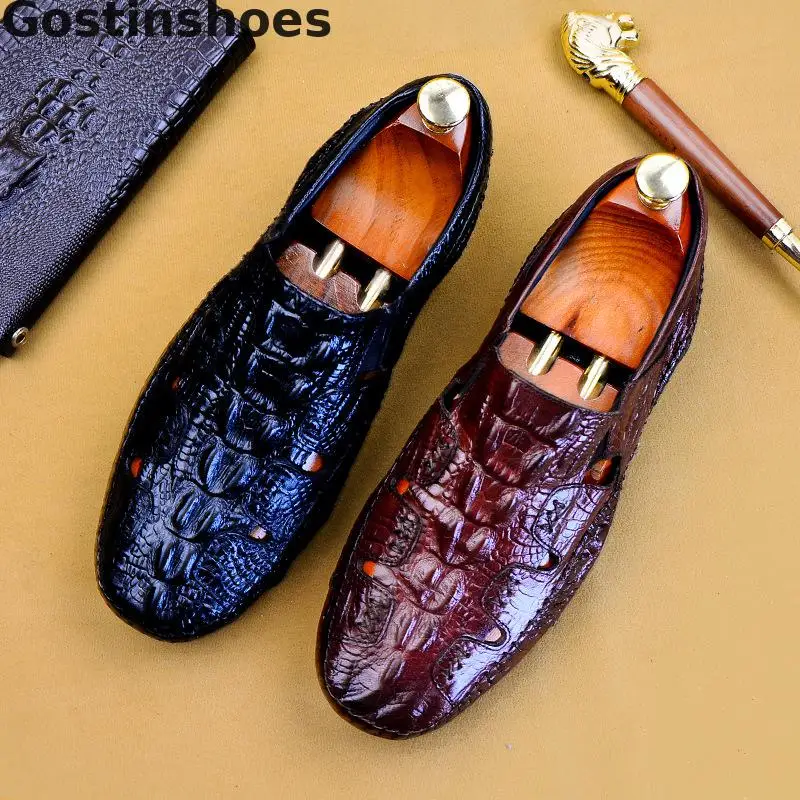 Роскошная мужская обувь из коровьей кожи Цвет черный коричневый повседневная