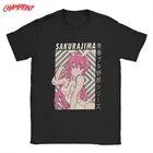 Новинка, розовые футболки с изображением Банни для девушек Senpai Mai Sakurajima Mai, мужские футболки из чистого хлопка, футболки с коротким рукавом, классическая одежда