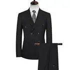 Мужской деловой костюм, двубортный блейзер в полоску, с лацканами и карманами, мужской деловой костюм в полоску, Свадебный деловой костюм, 2021