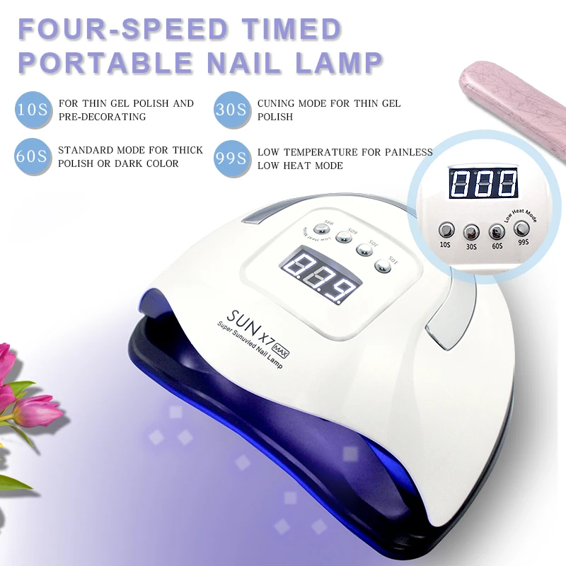 

Monika SUNX7 MAX 180W UV LED Lamp Gel Polish Curing Light Bottom LCD Display Auto Sensor Nails Dryer Manicure Tools