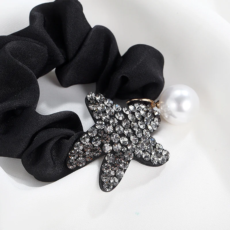 

CHIMERA Fashion Elastic Hair Bands Large Hair Ties Scrunchie Satin Ponytail Holder Glitter Crystal Women Accessories Headbands