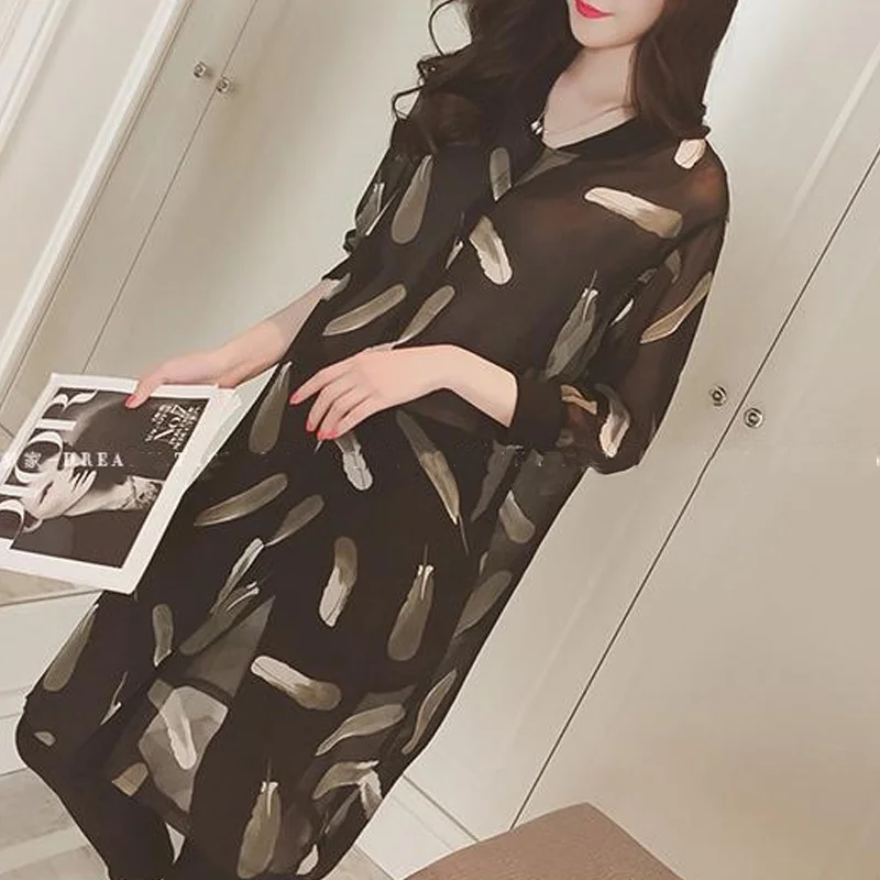 Женская Летняя Пляжная накидка кимоно с цветочным принтом| |