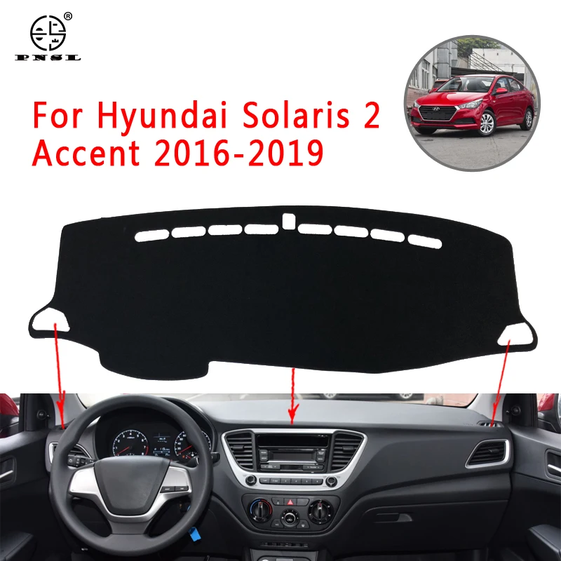 Крышка приборной панели автомобиля PNSL коврик для Hyundai Solaris 2 Accent 2016 2017 2018 2019 2020