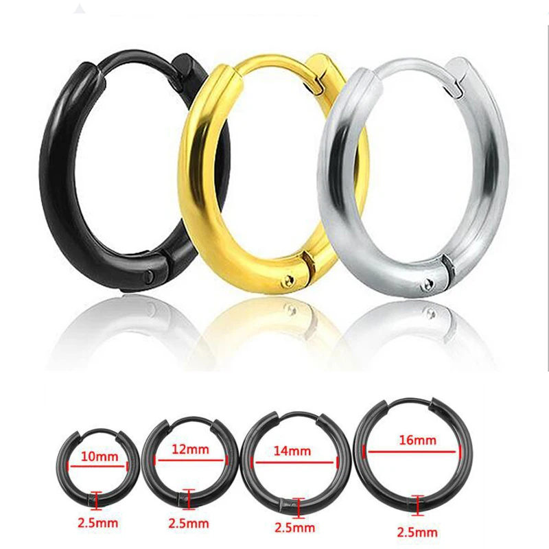 1 шт. гладкие серьги кольца в стиле панк для мужчин и женщин ювелирные изделия из