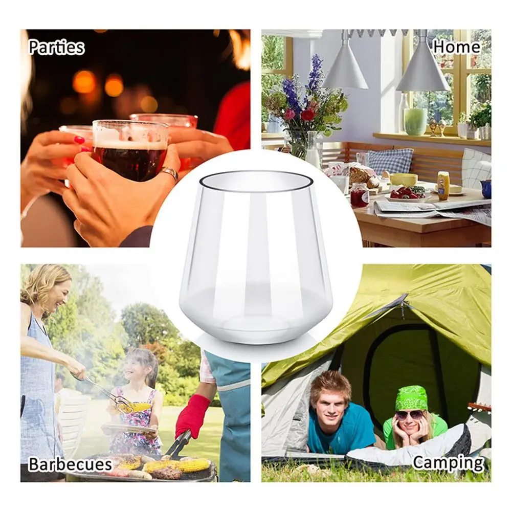 Новинка 4 шт./компл. Небьющийся пластиковый бокал для вина небьющееся стекло