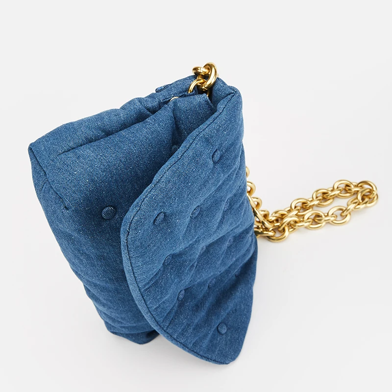 

Vintage Chain Denim Women Shoulder Bags Designer Quilted Handbags Fashion Messenger Bag Female Big Purse Canvas Women's Bag 2020