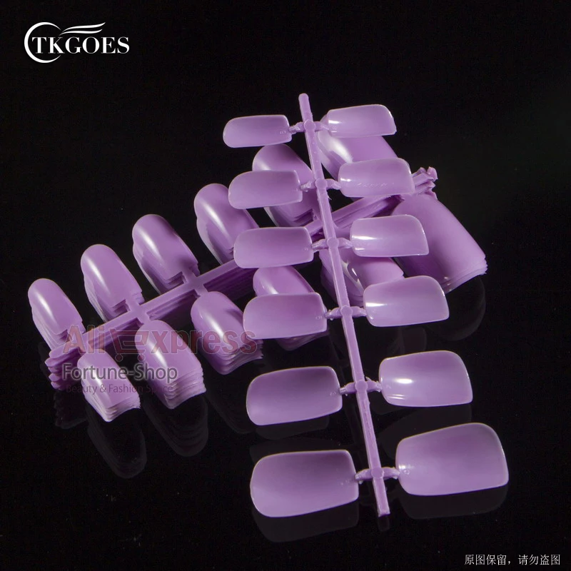 120 штук в упаковке фиолетовые квадратные накладные ногти 10 размеров с