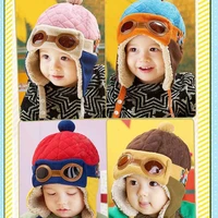 cool baby hats boys girls pilot aviator hat winter cotton warm ear cap beanie cap for children
