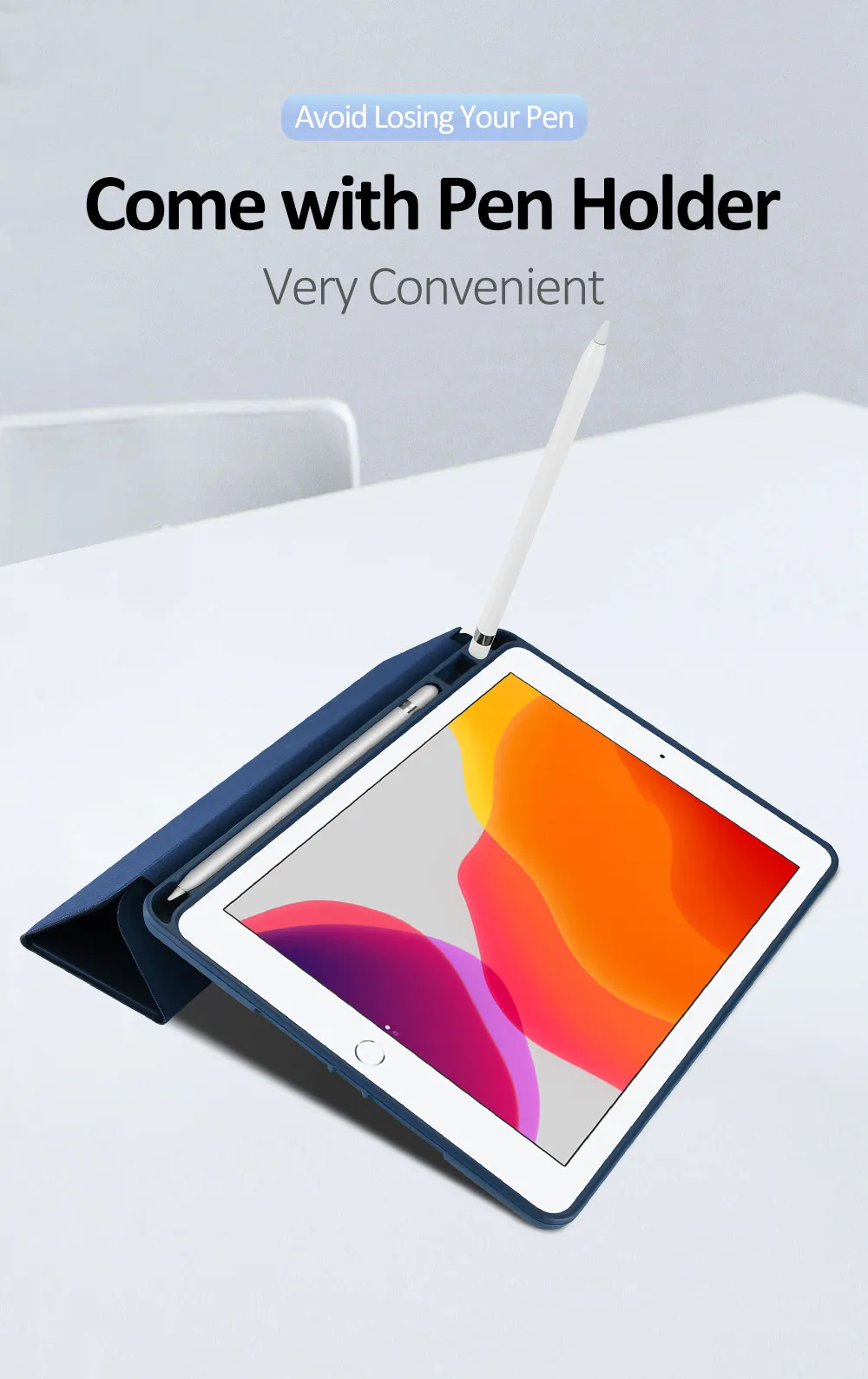 DUX DUCIS умный чехол для iPad 7 PU кожаный флип мягкий чехол для iPad 7th Gen 10,2 дюймов Чехол iPad 10,2 карандаш держатель Funda