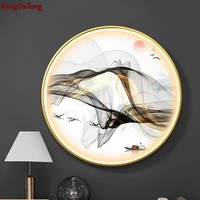 chinese entrance mural led wall lamp round living room background wall landscape painting corridor corridor decorative lights