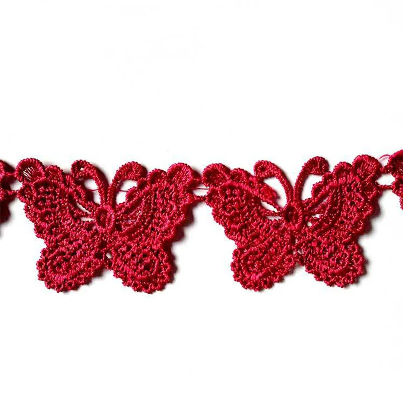 100 ярд винтажная вышитая бабочка кружевная отделка Лента для аппликации коробка