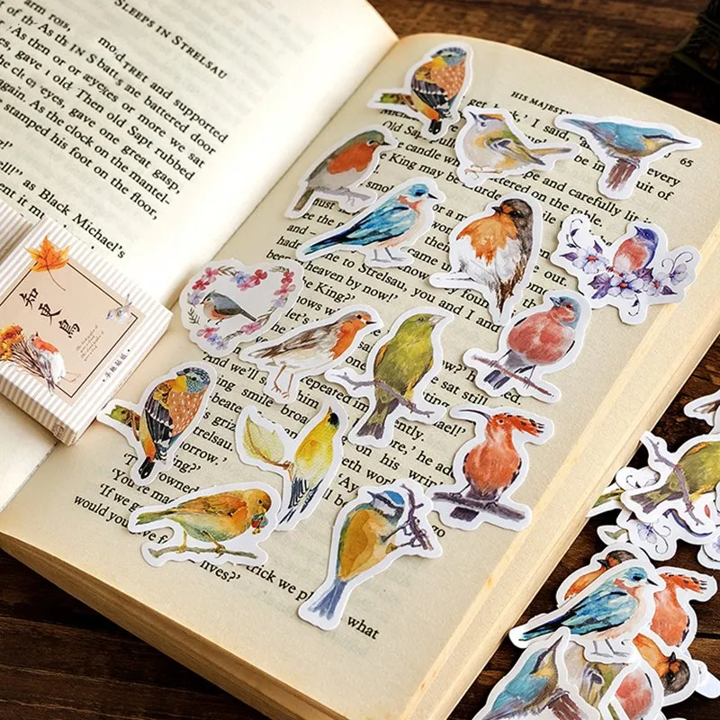 

45Pcs/Box Cute Birds Decorative Stickers Adhesive Stickers DIY Decoration Diary Stationery Stickers Kids Gift School Supplies