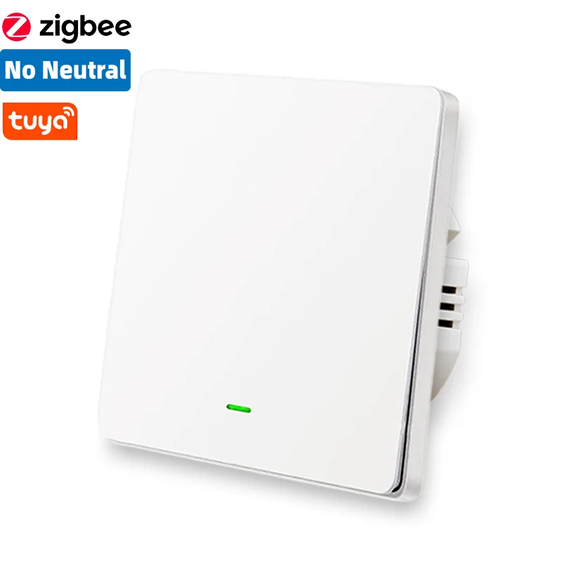 Zigbee без нейтральный кнопочный светильник выключатель Смарт настенный выключатель с одиночной линией противопожарная проводка 1/2/3 Tuya Беспроводной дистанционного Управление - Цвет: X711A