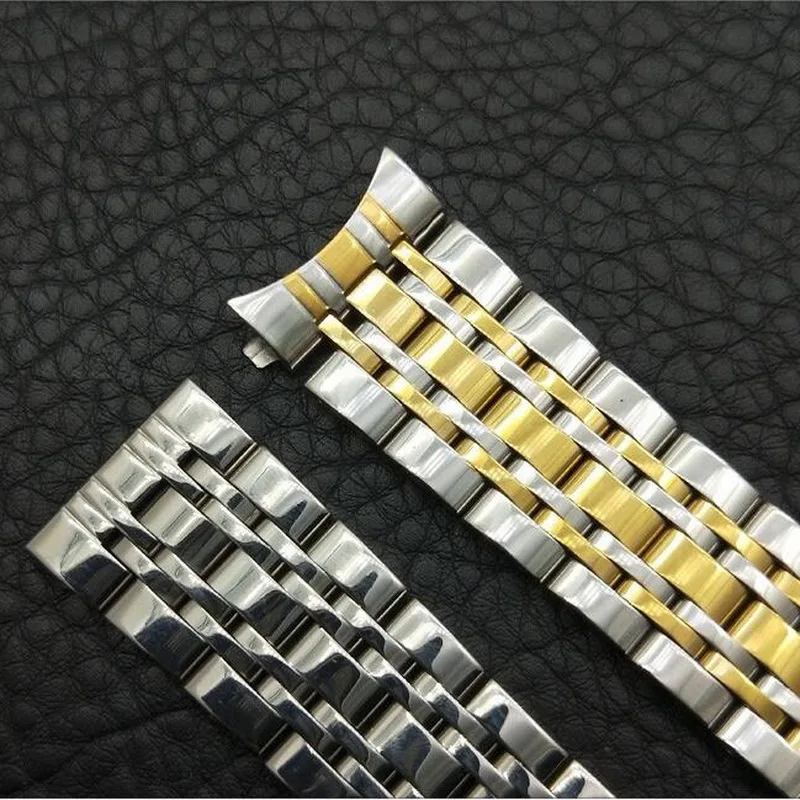 Universal Solid Stainless Steel Curved Flat Ends Wrist Watch Band Strap Men Women Metal Bracelet Belt 12 14 16 18 20 22 24 26mm