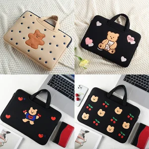 cute bear laptop sleeves 11 6 12 13 14 15 15 6 inch cover laptops carrying bags for macbook air pro 13 a2337 pc lenovo magicbook free global shipping