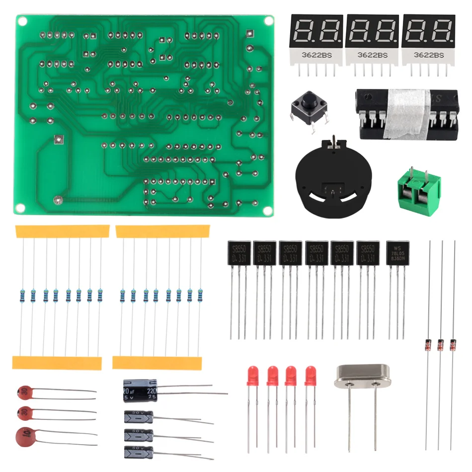 

6 Bits Digital LED Electronic Clock DIY Kits PCB Soldering Practice Learning Board AT89C2051 FR-4 For Arduino