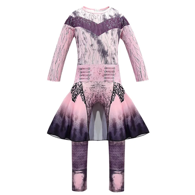 Jumpsuit C Детские потомки для девочек, 3 Детские тематические костюмы, детские костюмы на Хэллоуин, нарядное бальное платье, комбинезон - Цвет: Jumpsuit C