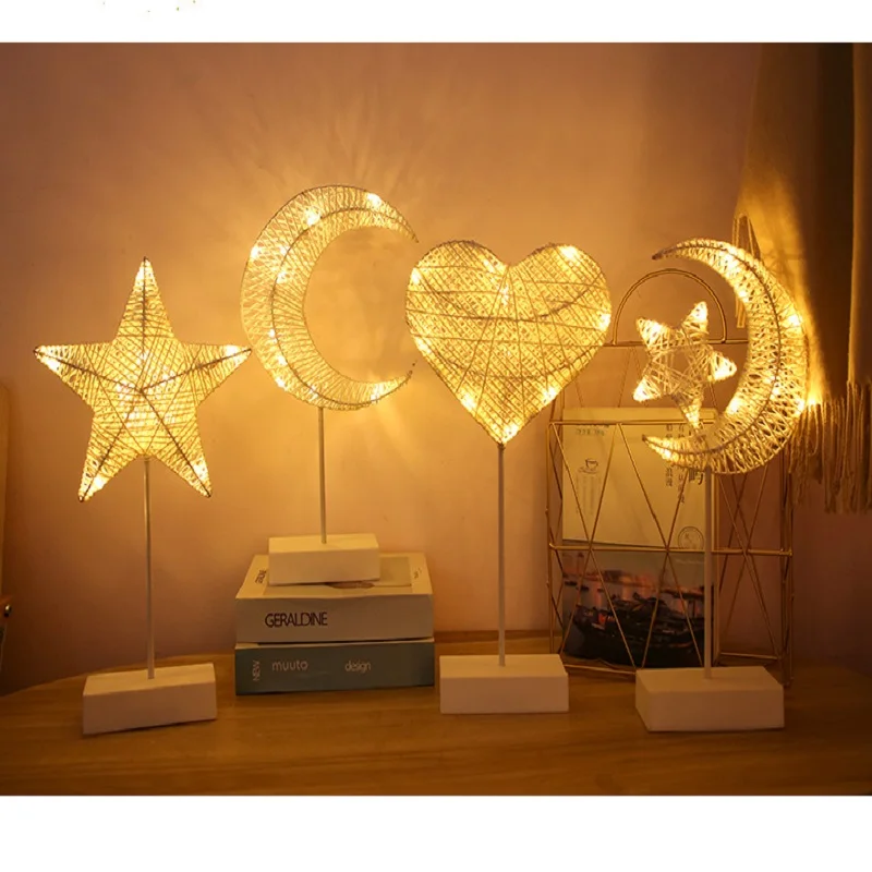 Светодиодный ночсветильник JOYLOVE в форме сердца и звезды креативная плетеная