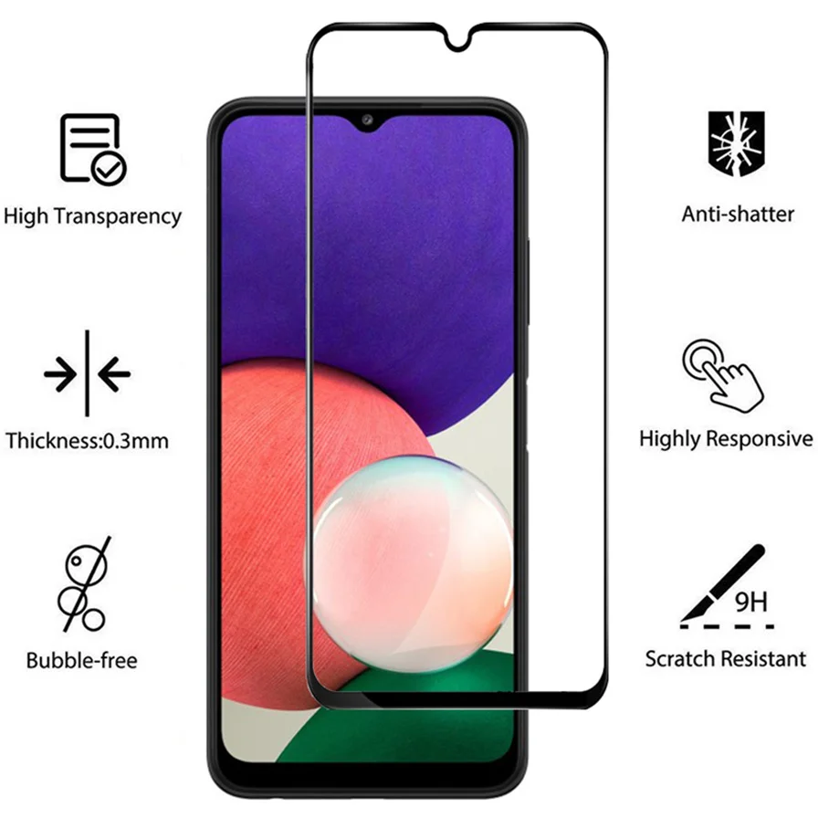 9d glass screen protector for a53 5g samsung a22 a23 a32 a33 a52s a53 a72 a73 camera film samsung galaxy a22s tempered glass free global shipping