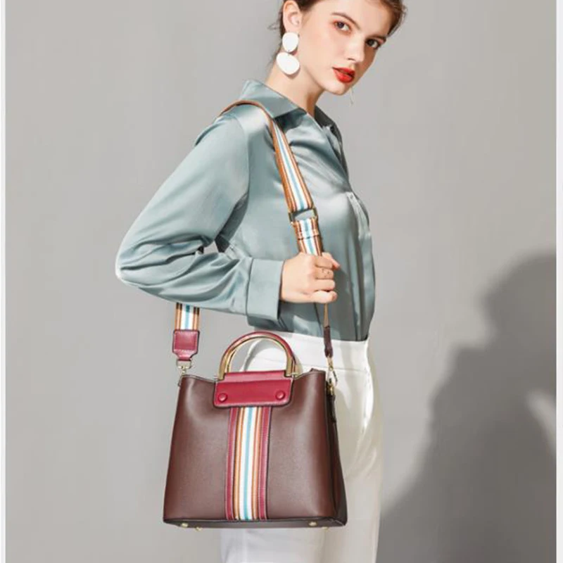 

Женские сумки 2021 новые модные кожаные сумки в европейском и американском стиле популярная цветная сумка универсальная сумка-мессенджер на ...