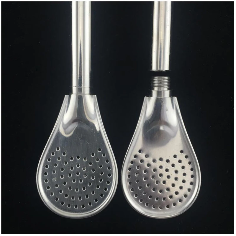 

304 Stainless Steel Drinking Straw Spoon Tea Filter Yerba Mate With Cleaning Brush Straws Bombilla Gourd Reusable Coffee Tools