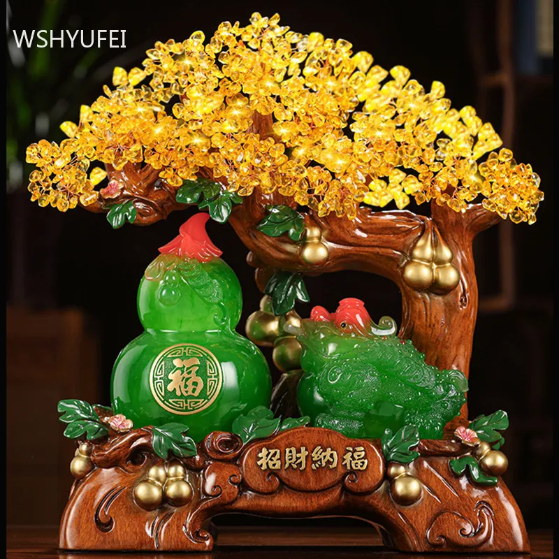 Фэн-шуй из золотой смолы украшения для гостиной винный шкаф счастливая