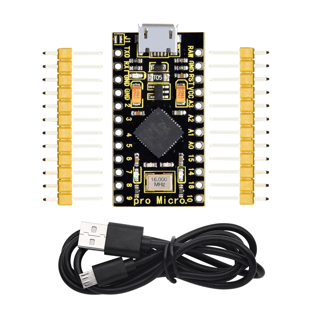 Keyestudio Pro Micro 5V 16MHZ Control Board  with 2 Row Pin Header For Arduino Leonardo