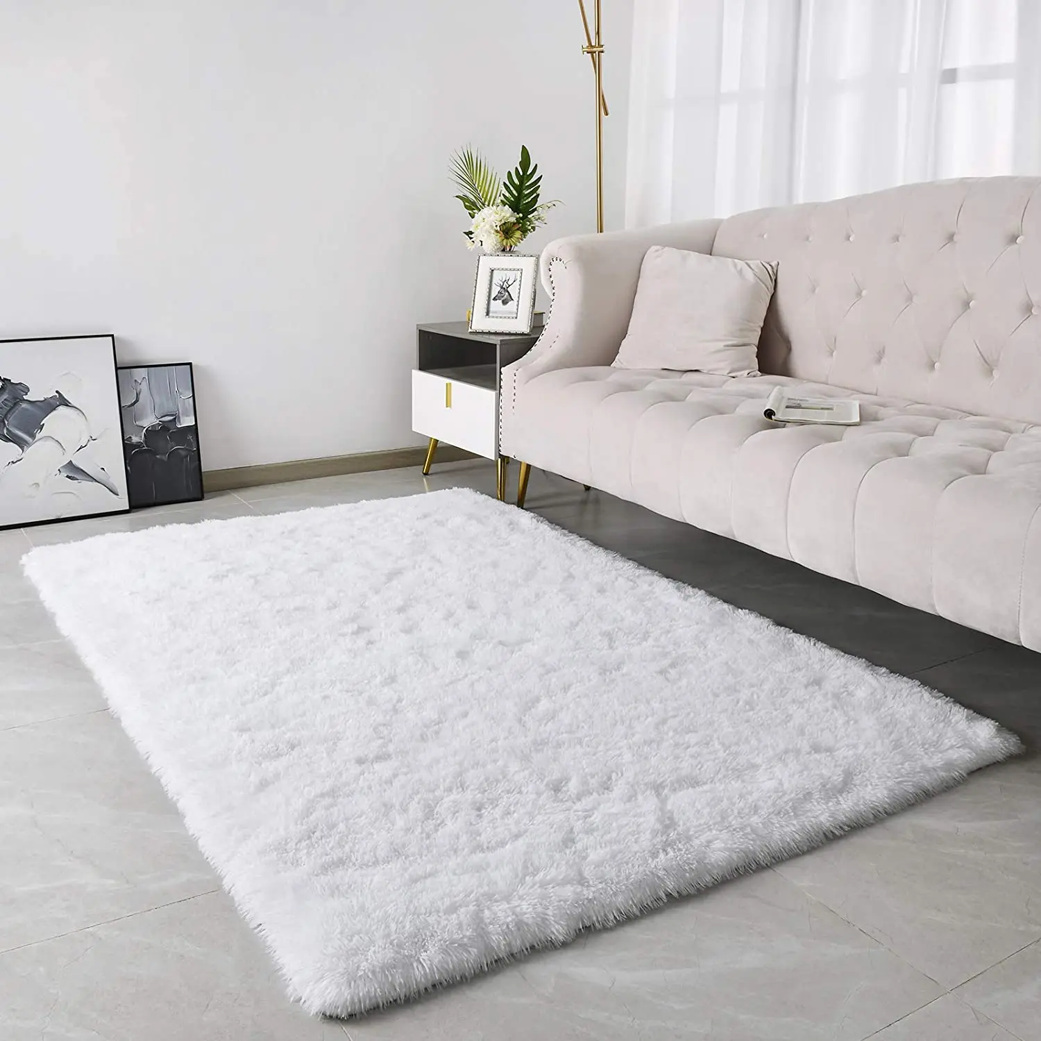 

Super Soft Plush Fluffy Aera Rugs Luxurious Modern Indoor Carpet Home Decor Non-slip Children's Parenting Carpet Living Room Rug