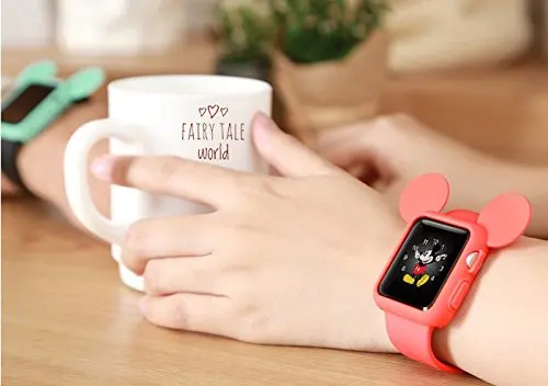 Прекрасный силиконовый чехол с Микки для Apple Watch, чехол серии 4 44/40 мм, Мягкий защитный чехол с рисунком для iWatch 3 2 1 38 мм 42 мм