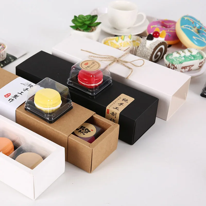 

Delicate Drawer Display Gift Box Kraft Paper Packing Box Wedding Cookie Candy Cake Boxes