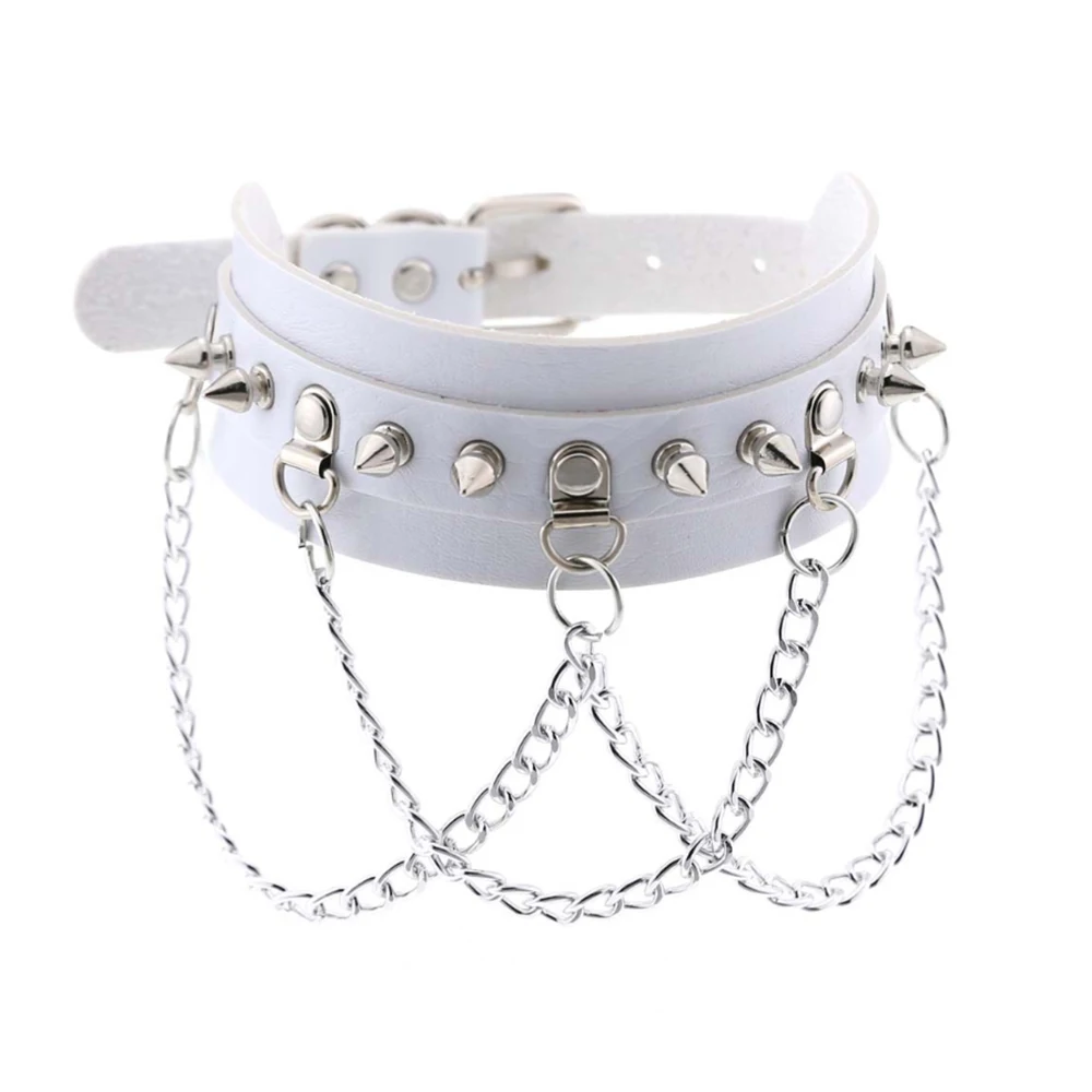 

Personality exaggerated hot style leather collar band punk nightclub street metal collar wear and masks
