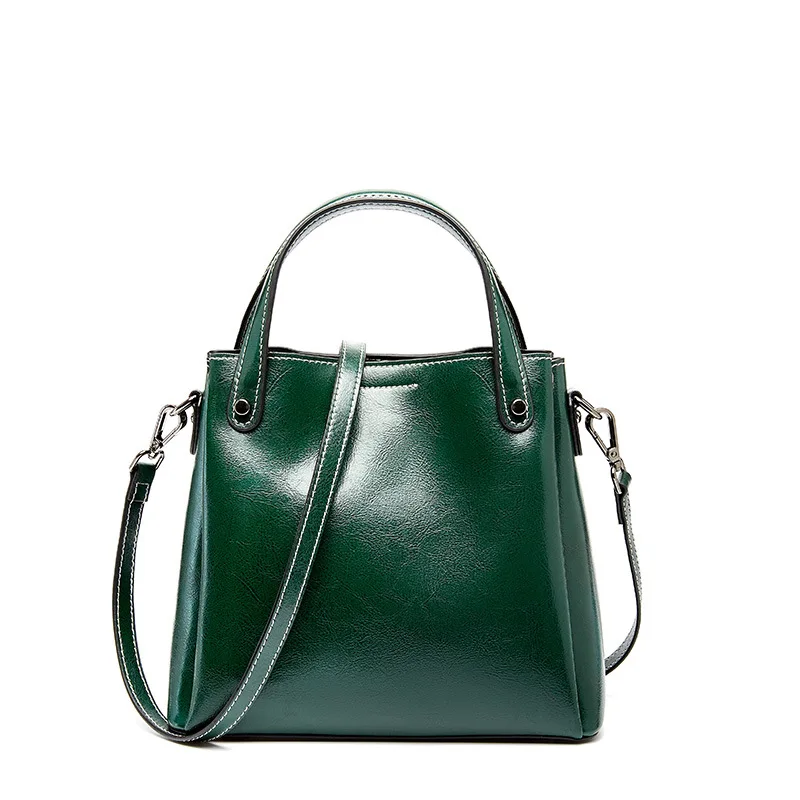 

2020 Spring and Summer New Limited Edition Vintage Oil Wax Leather Bag Classic Bucket Bag Women's Leather Bags
