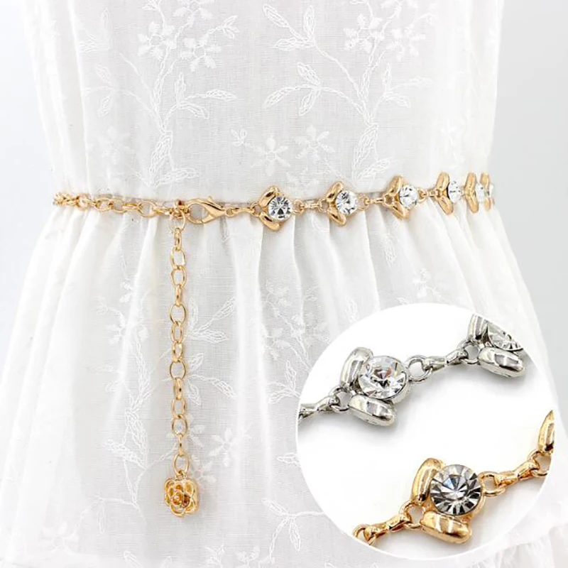 Новый Модный женский сексуальный пояс со стразами и цепочкой на талии пляжный