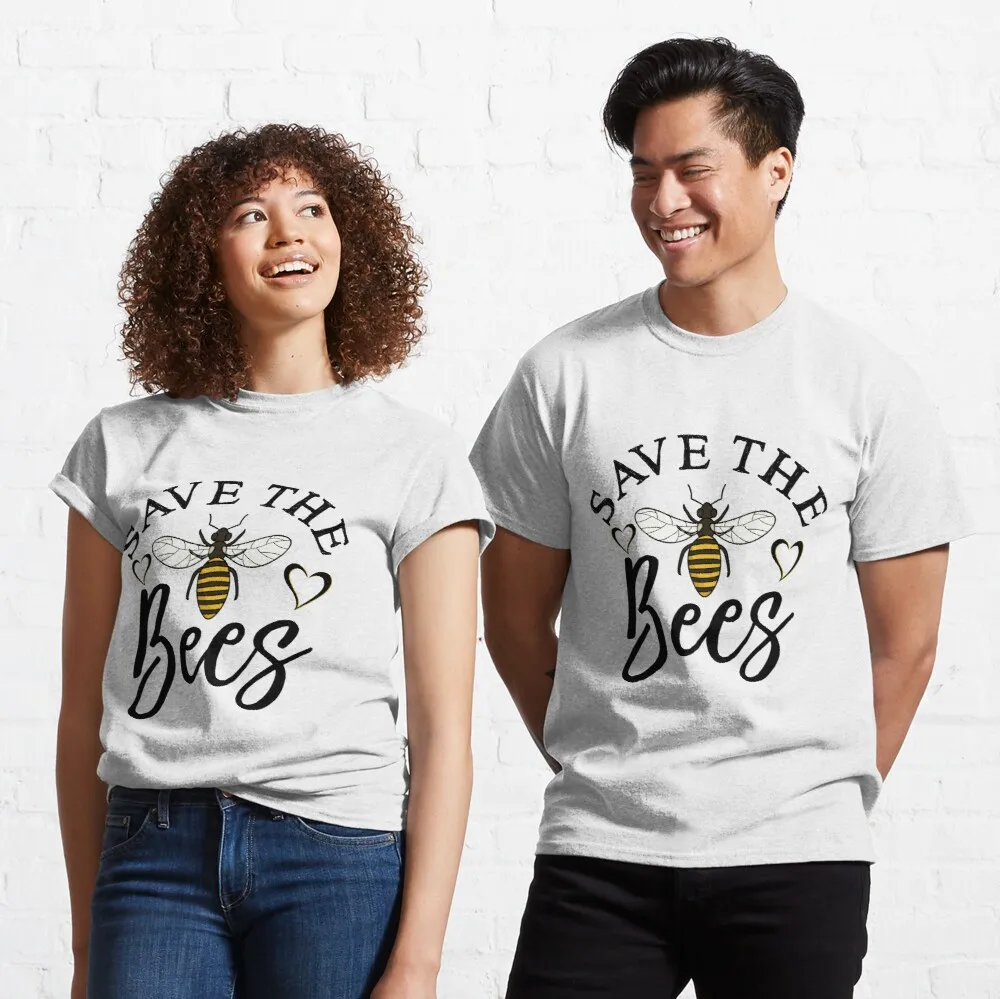 

Футболка женская классическая с надписью «Save the Bees»