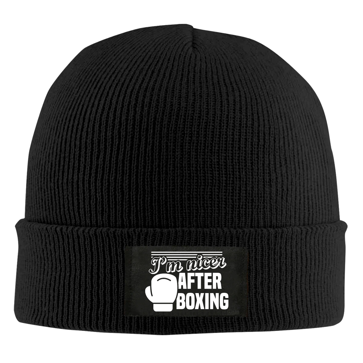 

Im Nicer After Boxing Beanie Hats For Men Women With Designs Winter Slouchy Knit Skull Cap