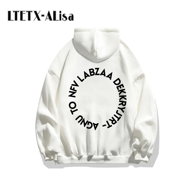 LTETX-ALisa autumn and winter men's and women's hoodie printed letters korean fashion streetwear couple casual sweater pullover