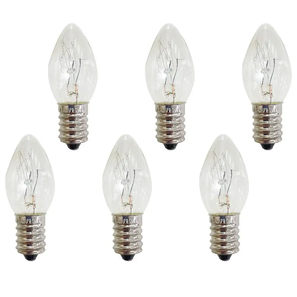 

E14 Light Bulb 220V-240V 10W C7 Bulb E14 Aluminum Small Screw Mouth Transparent Aroma Lamp Incandescent Tungsten Night Lamp Bulb