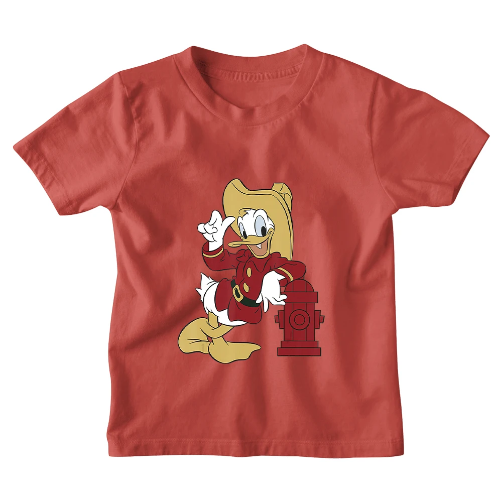 Camisetas con estampado de pato Donald para ni&ntilde;os, ropa de manga corta con cuello redondo para exteriores, Unisex, c&oacute;moda, novedad de verano-1