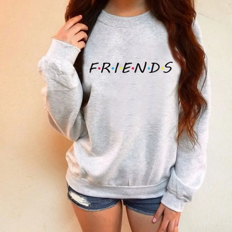 LERFEY осень зима женские письма друзей принт с длинным рукавом кофты Дамы